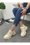 Beige (Dore) Women's Hidden Heel Lace-up Sneakers - 6