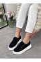 Black Linen (Werner) Lace-up Women's Sneakers - 2