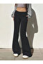 Black Spanish Leg Pants Flare Pantalon with Elastic Waistband - 2