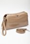 Women's Portfolio Wallet Bag Mink Patent Leather 3 Compartments Long Short Strap