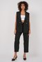 Striped Fabric Bottom Top Vest Trousers Set - 5