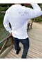 Non-Pilling Natural Cotton Comfortable Cut Loose Sweater Oversize Laser Cut with Ripped Detail - 5