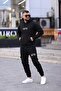 3 Thread Raised Straight Hooded Pipe Leg Tracksuit Set