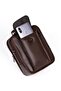 Men's Brown Vegan Leather Hand and Shoulder Bag with Phone Compartment and Steel Case