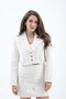 Pile Detailed Zippered Tweed Skirt - Ecru - 2