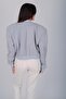Women's Gray Padded Short Bomber Jacket - 5