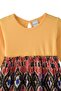 Melon Yellow Kilim Pattern Girls' Long Sleeve Dress - 3