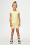Light Yellow Basic Girl's Crew Neck Watermelon Sleeve T-Shirt - 5