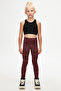 Burgundy Flamingo Patterned Girls' Knitted Winter Tights