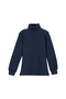 Light Navy Blue Basic Girls' Snap-On Full Turtleneck Ribbed Winter Long Sleeve T-Shirt