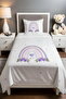 Purple Floral Rainbow Patterned Pique Set