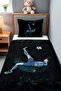 Blue Jersey Crowned Football Player Patterned Pique Set - 2