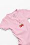 Organic 100% Cotton Strawberry Printed Baby Bodysuit Short Sleeve Bodysuit 5798-P