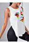 Colorful Face White Women's Sports Tank Top
