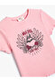 T-Shirt Short Sleeve Crew Neck Ribbed Heart Printed - 3