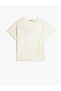 T-Shirt Short Sleeve Crew Neck Butterfly Applique Detailed Cotton