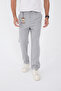 Men's Winter Lycra Baggy Fit Waist Half Elastic Comfortable Gray Fabric Trousers - 5