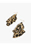 Network Earrings with Dangle Leopard Pattern - 3