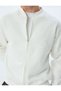 Oversize Cardigan with Zipper, Basic Stitching Detail, Shaded Cotton Blend - 5
