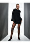 Mini Dress Long Bat Sleeve Round Neck with Sequin Sequin Embroidery Detail