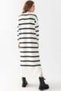 Women's Ecru-Black Striped Oversize Knitwear Dress 71135 - 4