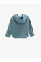 Muslin Sweatshirt Hooded Long Sleeve Buttoned Pocket - 2