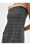 Mini Strapless Dress with Faux Leather Detail on the Collar - 5