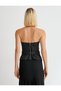 Strapless Blouse With Belt Asymmetrical Cut - 4