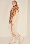 Patchwork Leopard Patterned Beige Women's Shawl - 3