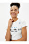 Corset Look Crop T-Shirt Short Sleeve Crew Neck Cotton Printed - 2