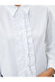 Ruffle Shirt Classic Collar Long Sleeve Cotton - 5