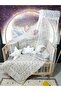 60X120 Baby Sleeping Set - Including Mosquito Net and Apparatus - Moon and Star Pattern 51-34 - 2