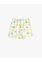 Shorts Cotton Elastic Waist Palm Tree Printed