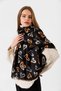 Black Women's Shawl with Heart Pattern, Foil and Tassels - 5