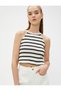 Knitwear Crop Crochet - Halter Neck, Openwork Slim Fit Tank Top - 2