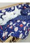 60X120 Baby Sleeping Set - Without Mosquito Net - Ay Bulut Yıldız 53-20 (Excluding Furniture Crib) - 3