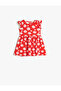 Dress Floral Round Neck Sleeveless Ruffle Detailed Cotton
