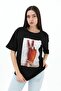 Crew Neck Hand Printed Jersey T-shirt - Black
