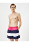 Swim Shorts Color Blocked Waist With Pockets - 2