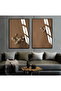 Hari̇kabi̇rev | Beige Color Flower Combination 03 | Framed Glass Table 2 Pieces Vertical
