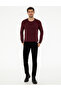 Claret Red Slim Fit Crew Neck Basic Knitwear Sweater 50248582 -Vr014 - 5