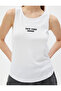 Printed Ribbed Tank Top U Neck Viscose Blended - 5