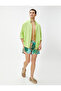 Swim Shorts Tropical Printed Waist With Pocket Detail