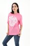 Crew Neck Denver League Printed T-shirt - Pink - 2