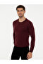 Claret Red Slim Fit Crew Neck Basic Knitwear Sweater 50248582 -Vr014 - 2