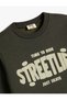 Sweat Long Sleeve Crew Neck Slogan Printed Raised - 3