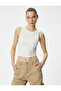 Basic Crop Athlete Crew Neck Cotton Ribbed - 3