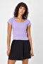 U Neck Slim Fit Crop T-Shirt (B24-0096) - 3
