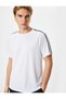 Sports T-Shirt Stripe Detailed Crew Neck Short Sleeve