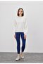 Women's Ecru Color Back Printed Oversize Sweatshirt - 5